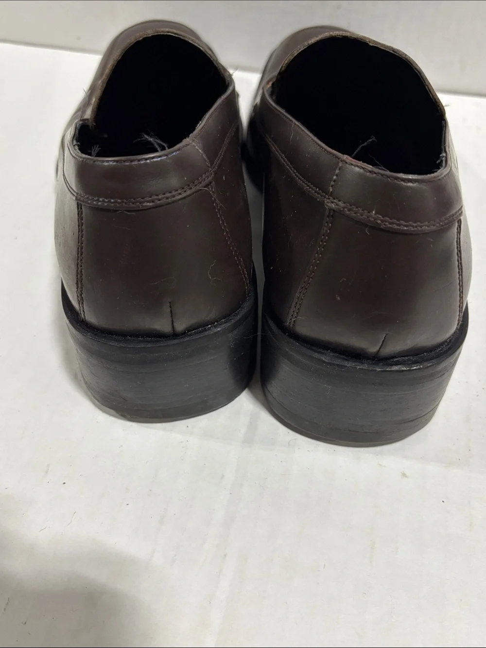 Gucci Dress Shoes Mens size 8D Brown Leather Square-toe Loafers